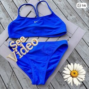 👛 2/$30 NIKE Girls Royal Blue 2 Piece Swimsuit